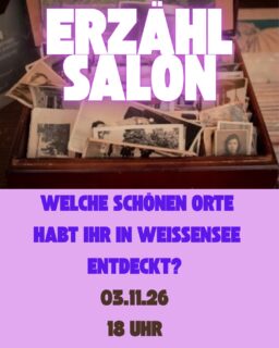 💬 Erzählsalon in Weißensee – Nachbarschaftstreffen 💛
📖 Wie ich einen schönen Ort in Weißensee entdeckte
Welche Orte in Weißensee sind für uns etwas Besonderes? Welche Geschichten und Erinnerungen verbinden wir mit ihnen?
Lebenserinnerungen e.V. und FreiZeitHaus e.V. laden herzlich zum Erzählsalon ein! Hier teilen Bewohner*innen aus Weißensee ihre persönlichen Geschichten und Erinnerungen. So entsteht ein bunter Teppich aus unterschiedlichen Lebensgeschichten, der Menschen verbindet, Brücken zwischen Generationen schlägt und zeigt, wie vielfältig unser Stadtteil ist. ✨
Denn: Erzählen und Erinnern macht Freude – und Nachbarschaft lebendig! 🧡
📅 Wann: Dienstag, 3. November 🕕 Uhrzeit: 18:00–20:00 Uhr 📍 Wo: Stadtteilzentrum Weißensee
Wir freuen uns auf einen schönen Abend mit euch und euren Geschichten! 🫶
📩 Kontakt: info@frei-zeit-haus.de
#StadtteilzentrumWeißensee #FreiZeitHaus #Weißensee #Erzählsalon #Nachbarschaft #Nachbarschaftstreffen #Gemeinschaft #Lebenserinnerungen #BerlinWeißensee