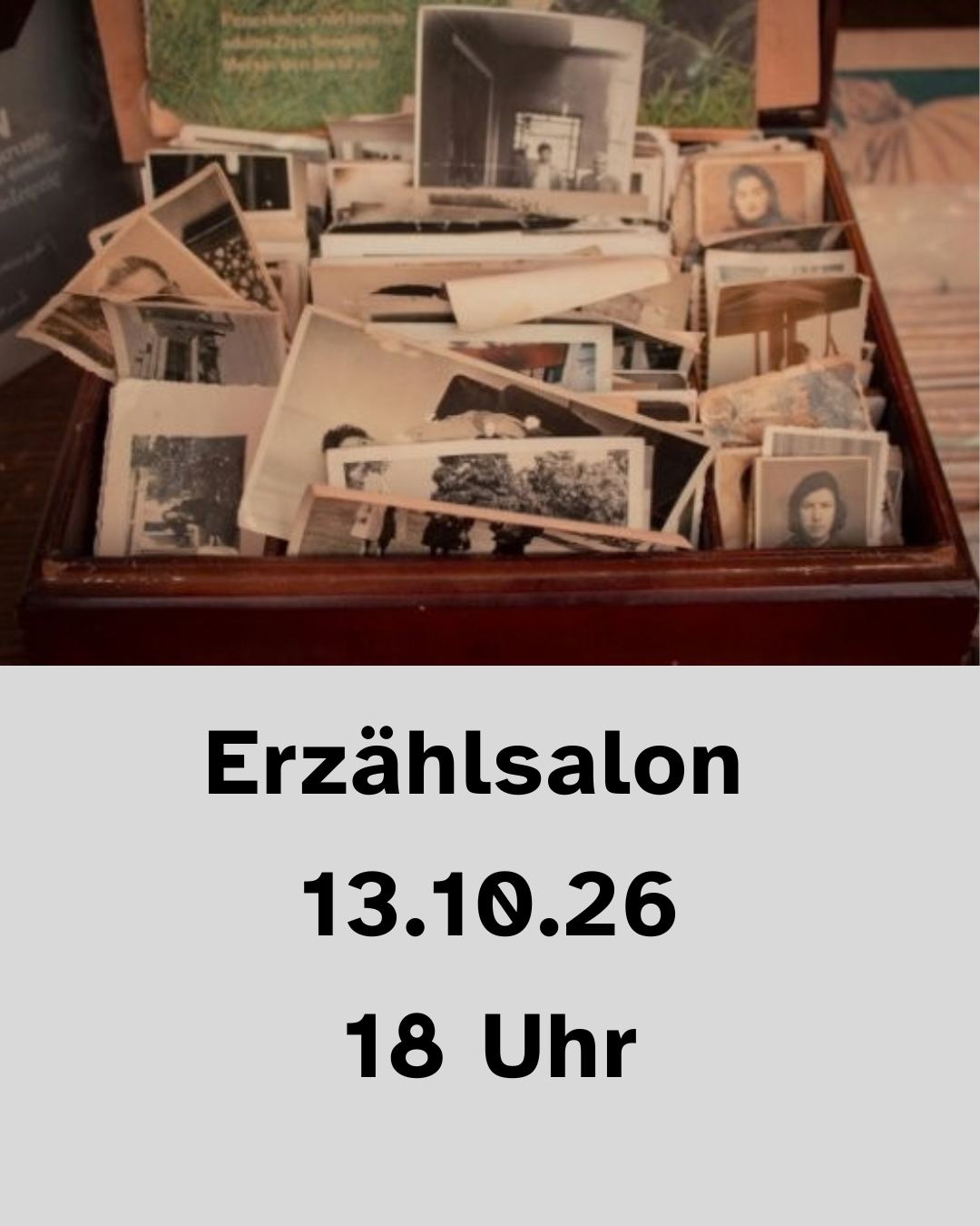 Geschichten, die verbinden 🧶✨

Lebenserinnerungen e.V. und FreiZeitHaus e.V. laden herzlich zu drei großen Erzählsalons im Stadtteilzentrum Weißensee ein.

Bewohnerinnen und Bewohner aus Weißensee teilen ihre persönlichen Geschichten und biografischen Erinnerungen. So entsteht ein bunter Teppich aus Erfahrungen, Begegnungen und gelebter Geschichte.

Denn: Erzählen und Erinnern macht Freude, schlägt Brücken und verbindet.

📅 Dienstag, 13. Oktober
🕕 18:00-20:00 Uhr
📍 Stadtteilzentrum Weißensee
📧 Kontakt: info@frei-zeit-haus.de

#Weißensee #BerlinWeißensee #StadtteilzentrumWeißensee #Erzählsalon #Lebenserinnerungen_ev #FreiZeitHaus #BiografischeGeschichten #Erinnerungskultur #Nachbarschaft #Gemeinschaft #GeschichtenDieVerbinden #BerlinPankow